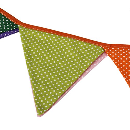 VORCOOL 10Stk Gepunktete Mehrfarben Wimpelgirlande Baumwolle Girlande für Dekoration - 6