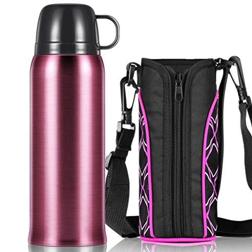 spécifications Accueil Pot d'isolation en acier inoxydable Bouilloire Hôtel Isolation Coupe Voyage Pique-nique en plein air Bouteille chaude 650ML UOMUN ( Couleur : Rose )