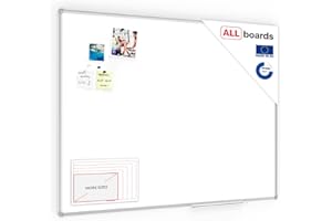 ‎ALLBOARDS Allboards, magnetisches Whiteboard mit Expo-Alurahmen, trocken abwischbar und beschreibbar, wandmontierbar, 120 x 90 cm.