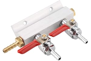 Yosoo Distributeur de gaz de bière Distributeur d'air CO2 Collecteur 2 Voies