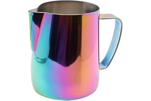 Dianoo Lanciatore Per Latte In Acciaio Inossidabile Placcato In Titanio - Scrematrice Tazza Di Art Caffè Cappuccino Multicolore 350ml