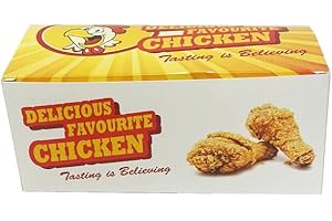 OTLCREATIONS Fried Chicken Takeaway Food Boxes For Hot & Cold Food - Disposable Cardboard Food Boxes For Sandwich,Burger Chicken, Salad, Chinese Food Take-Out Boxes (Small, Pack of 100 pcs)