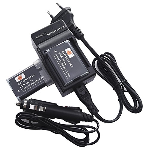 DSTE 2-pack Rechange Batterie et DC161E Voyage Chargeur pour Canon NB-12L LEGRIA mini X PowerShot N100 PowerShot G1 X Mark II