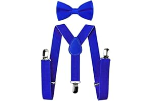 LOVELEGIS Bretelle bambino - papillon - completo - bretelle elastiche regolabili - farfallino y - tinta unita - Idea regalo Natale e compleanno