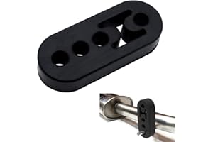 PLCatis 2 Pièces Support d'Échappement en Caoutchouc Noir Remplacement Universel d'Installation de Bague avec 4 Trous de 12mm pour Suspention de Tuyau d'Échappement ou d’Autres Pièces