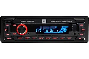 ‎JBL JBL Radio samochodowe Bluetooth Celebrity 100 firmy Harman Kardon, radio samochodowe 1 DIN, uniwersalne, z zestawem głośnomówiącym stereo Bluetooth, wymiennym wyświetlaczem, 4 x 50 W, USB, SD i AUX