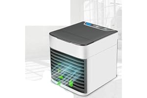 Summerlee USB Air Cooler – Portable Adjustable Personal Space Home Airflow Cooling Evaporative Conditioner Purifier Humidifier with LED Night Light for Indoor Outdoor Use Bedroom Office