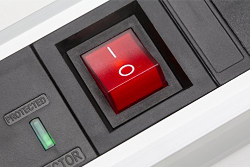 as – Schwabe 18358 8fach Überspannungs-Aluminium-Steckdosenleiste mit Schalter und Kinderschutz, 1.5 m H05VV-F 3G1.5, IP20 Innenbereich - 4