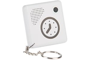 Ravencourt Living Talking Time Pal, Speaking Clock On A Keychain For The Visually Impaired, White With High Contrast Button, Small