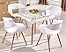 Produktbild MOOMDDY Moderne Minimalistische Balkon Tisch Und Stühle Glas Quadratische Tabelle Platz Massivholz Esstisch Und Stuhl Kombination, Coffee-Shop,Combinationb