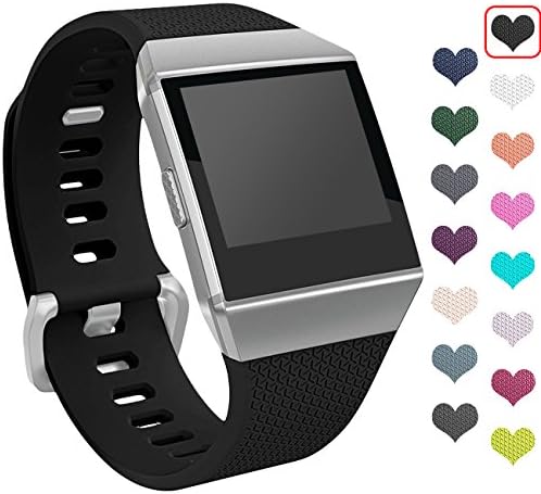 Fitbit Ionic Smartwatch Fitness Strap, mtsugar Newest Original Version Classic Edition Replacement Silicone Wristband Bracelet Accessory for Fitbit Ionic with adjustable Buckle(Multiple Specia (Black, Large)