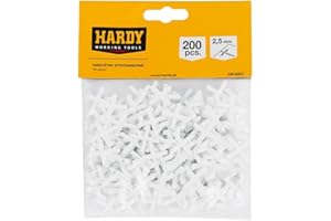 HARDY WORKING TOOLS Krzyż do płytek - Akcesoria do płytek, przekładki do płytek, plastikowy krzyż do połączeń - 2,5 mm - opakowanie 200 sztuk