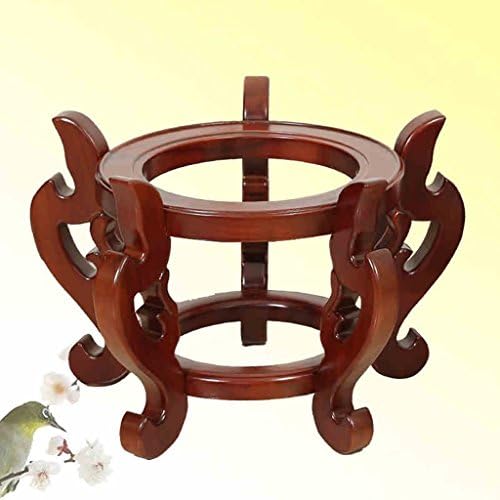 Solid wood flower rack fish tank bottom frame creative circular flower shelf elm living room balcony decoration shelf ( Size : 28*30cm )
