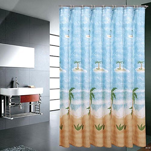 Fly Shower curtain, thickened polyester, waterproof and mildew, coconut tree, bathroom curtain ( Size : 120*200cm )