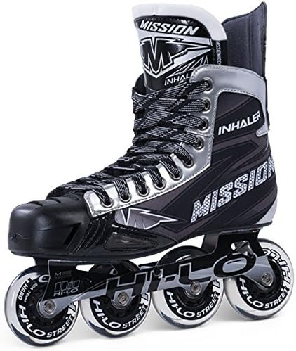Mission Inhaler NLS:06 Inline Roller Hockey Skates - Senior (Black, 6.0 E)