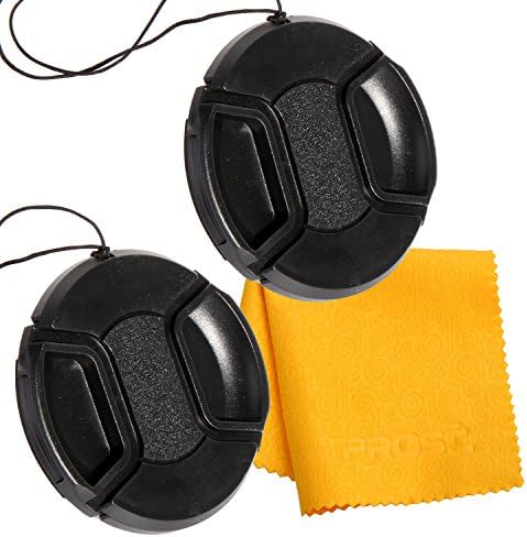 PROST Pack of 2 Univeral 49mm Camera Front Lens Cap Protector Black For Canon Nikon Sony Tamron Sigma Panasonic OLYMPUS and Other DSLR Lens