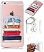 Produktbild Hülle iPhone 6S (4,7 Zoll) Hülle, Apple iPhone 6S (4,7 Zoll) Hülle TPU Case Schutzhülle Silikon Case,Niedliche Cartoon Malerei Durchsichtige Rückschale und TPU Bumper Handy Tasche Case Cover Etui für Apple iPhone 6S (4,7 Zoll) + Schlüsselanhänger (I) (4)