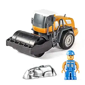 Thboxes Kids Boys Large Simulation DIY Assembling Inertial Engineering Vehicle Modeling Toy Street Roller+ Doll + roadblock