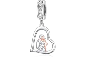 ENJOYLIFECREATIVE Père fille charme fit pandora charmes bracelet en argent sterling breloques pour bracelets anniversaire Saint Valentin cadeaux pour fille mère amant