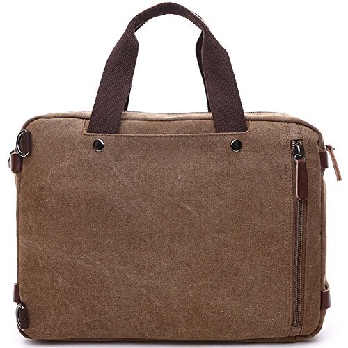 cesu Laptop Tasche Hybrid Aktentasche Rucksack Messenger Bag für Männer Frauen braun coffee - 4