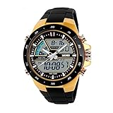 Waterproof depth: 5Bar, CCWL Sportuhr Herren Sportuhr Herrenuhr 5atm Tauchen Schwimmen Mode Digitaluhr Multifunktionsuhr Gold Paar Uhr