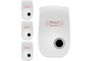 Okaywork Ultradźwiękowy odstraszacz szkodników, 4 sztuki, ochrona przed komarami, myszami, pająkami, muchami, 4 sztuki