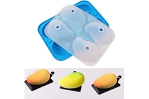 TOPBSFARNY Silikon-Mango-Kuchenform mit 4 Löchern, für Obst, Pudding, Eis, Gelee, Gebäck, Eis, Mousse, Kuchen, Backformen
