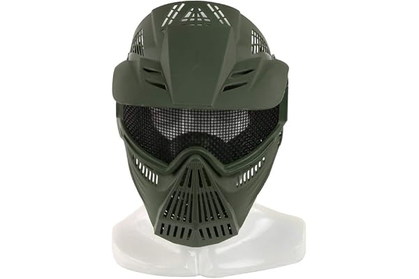 LEJUNJIE Masque Tactique en Acier pour Airsoft - Masque intégral en Maille - Masque de Protection Militaire - Idéal pour Paintball CS