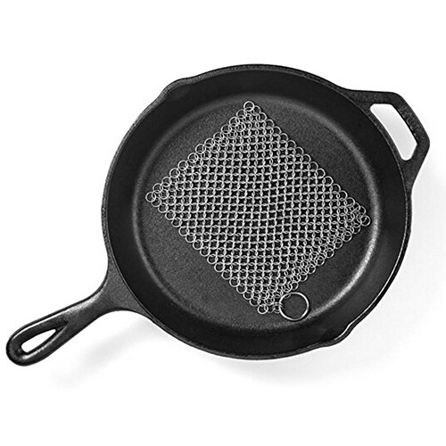 Umiwe Rostfrei Stahl Reifen Netz Topfreiniger mit Ring,Silbern - 5
