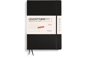 ‎LEUCHTTURM1917 LEUCHTTURM1917 370580 Wochenplaner 2025, Composition B5 Hardcover - 12-Monats-Kalender, 80 g, liniert - Schwarz