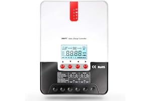 SolaMr 40A MPPT Régulateur de Charge Solaire 12V/24V Contrôleur de Charge de Solaire avec Écran LCD avec 12V/24V Identification Automatique de la Tension du Système - ML2440A