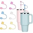 BananaHome 6Pcs Straw Cover Cap for Stanley Cup, Silicone Straw Topper Compatible with Stanley 30&40 Oz Tumbler with Handle,10mm Drinking Straw Tip Covers for Stanley Cups Accessories (6, 6 colors)
