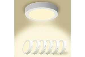 Yexati 6 Pezzi Plafonieraiera LED Soffitto 15W 1800LM, Plafoniera Superficie LED 4500K Bianco Neutro, Driver Incluso. IP44 Angolo 120 para Dormitorio Cocina Salon Baño Comedor 170 * 28Hmm