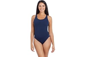 Zoggs Women's Essential One Piece Swimsuit, Made from Sustainable Eco Friendly Ecolast+™ Fabric, 100% Chlorine Proof, Comfortable Fit, Classic Design, Shelf Bra for Light Support