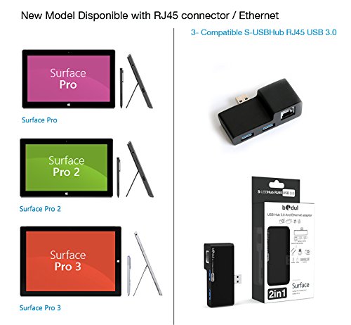 2 port USB3.0 HUB mit 1 RJ45 Port 10/100/1000 Gigabit Ethernet LAN Network Adapter für Microsoft Surface Pro 4, Surface Pro 3, Pro 2 und Pro. - 7