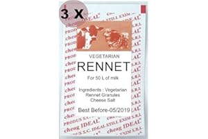 I-DEAL 3 x Deal Rennet & Cheese Salt Mix 4g Pouch for Any Type of Cheese 1 Pouch for 50 liters of Milk