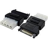 rhinocables Molex LP4 Power Adapter Cable 5.25in PSU Lead Various End Connectors for Power HDD, SSD, DVD RW, Hard Drive (Mole