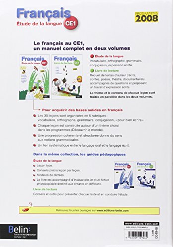 Book's Cover of Français CE1 : Etude de la langue