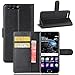 Produktbild Huawei P10 hülle, KuGi Huawei P10 hülle / Fall - Hochwertige PU-Leder Ständer Wallet hülle für Huawei P10 5.1 Zoll smartphone.(Schwarz)