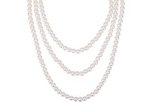 Trimming Shop Collier de perles synthétiques blanches de 120 cm de long, accessoire des années 1920, bijou fantaisie, collier pour enterrement de vie de jeune fille, fête de mariage, accessoire de