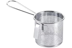 AIDNTBEO Panier à pâtes Micro-perforé en Acier Inoxydable, passoire à pâtes, passoire araignée en Maille d'acier Inoxydable pour pâtes et Nouilles, boulettes