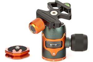 3 Legged Thing AirHed Vu Tripod Ball Head - 360 Degree Panning Base, Arca-Swiss Compatible Ball Head Suitable for Heavier Cameras and Longer Lenses with Visible Mechanism (AHVUG)