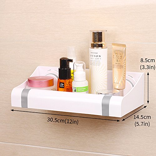 Lef Leistungsstark Vakuum Saugnapf Dusche Caddy Korb Halter für Shampoo – Combo Organizer Badezimmer Regal mit 2 versteckte Haken, ohne Bohren silber - 8