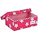 Minene Small Storage Box Stars (Fuchsia/ White)