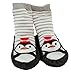 Baby Toddlers Kids Indoor Slipper Shoe Socks Moccasins NON SKID GREY STRIPE PENGUIN (Age 2-3)