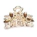 SODIAL(R) Hair Clamp Claw Clip Metal Crystal Glass Coffee Women Hot 35x65mm