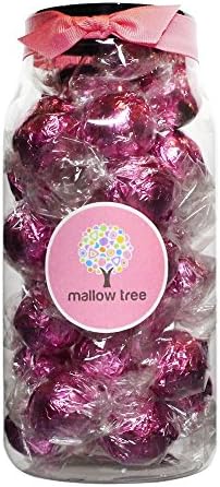 Mallow Tree Pink Foiled Milk Chocolate Praline Balls in a Gift Jar, 440 g