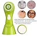 ACEVIVI Wateproof 2-in-1 Electric Facial Brush Cleansing System Massager Face Cleanser Brush with Stand Green, Vibration Type Cleansing Instrument