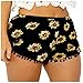 Produktbild O-C Womens'beach shorts black with sunflower pattern summer Loose waist beach pants with small balls XL