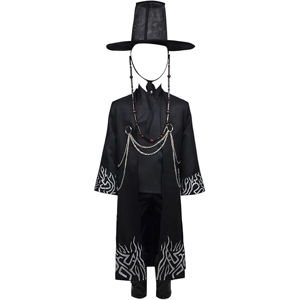 Kpop Demon Hunters(2025) Saja Boys Tenue Noire Avec Chapeau Cosplay Co